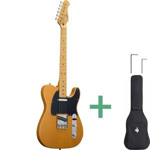 Donner DTL-600 el-gitar i T-form med butterscotch blonde finish