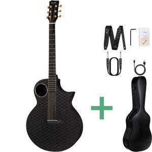 Enya X4 Pro premium karbonfiber el-akustisk gitar i sort