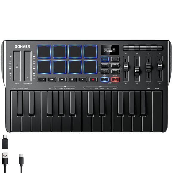 Donner DMK-25 Pro MIDI-keyboard med pads og kontrollere