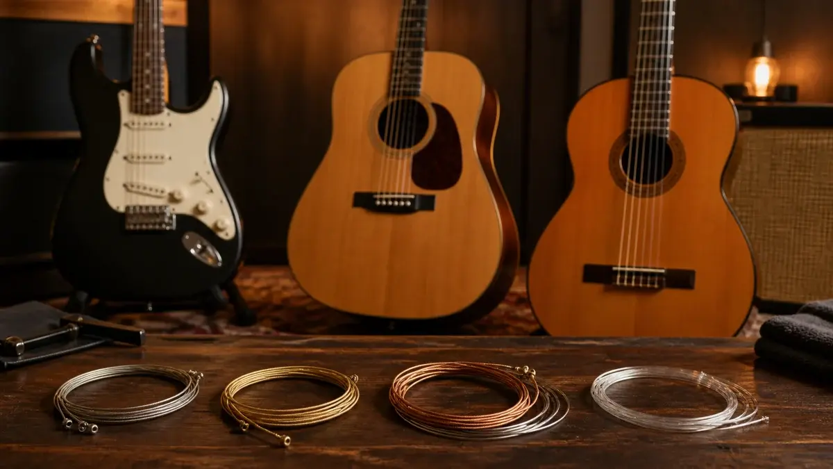 Gitarstrenger guide 2026 - Riktig type, tykkelse og de beste settene | Studio B