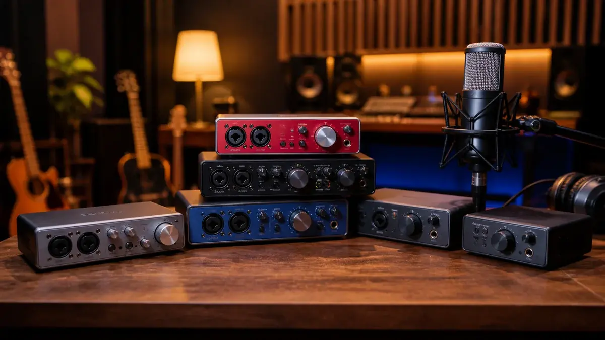 Lydkort test 2026 - 7 beste audio interface til hjemmestudio | Studio B