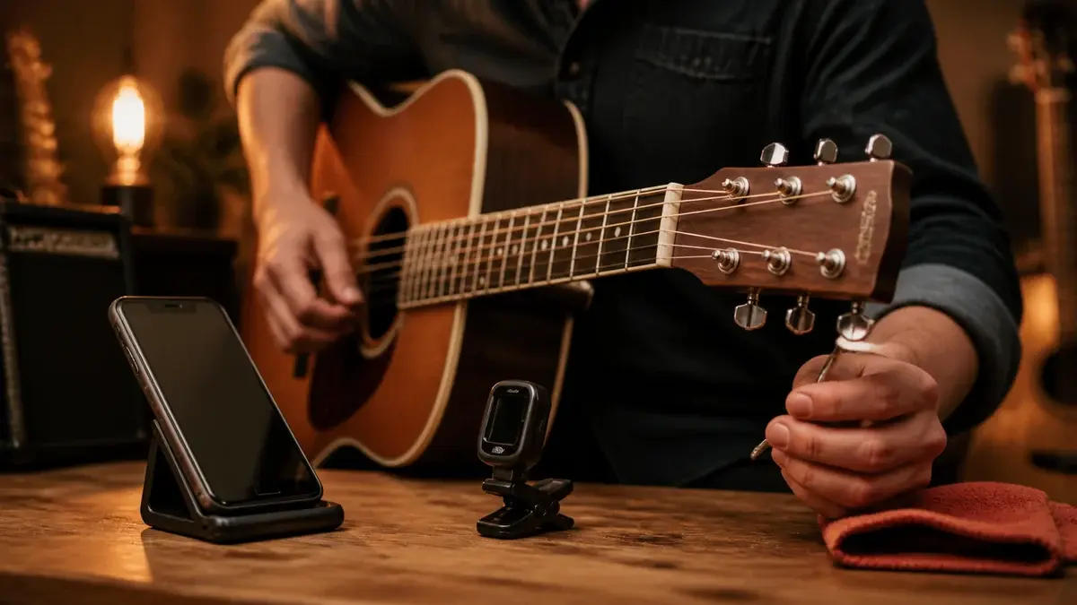 Stemme gitar: Full guide med app, stemmeapparat og gehør | Studio B